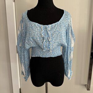 Sunday Saint Tropez Blue Floral Blouse